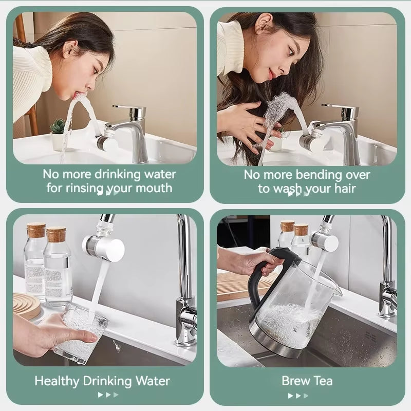 720° Rotating Faucet Filter | Splash-Proof Tap Water Purifier & Pressurizer